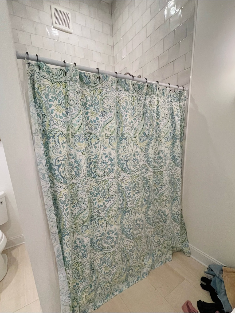 Threshold Paisley Shower Curtain in Blue and Green